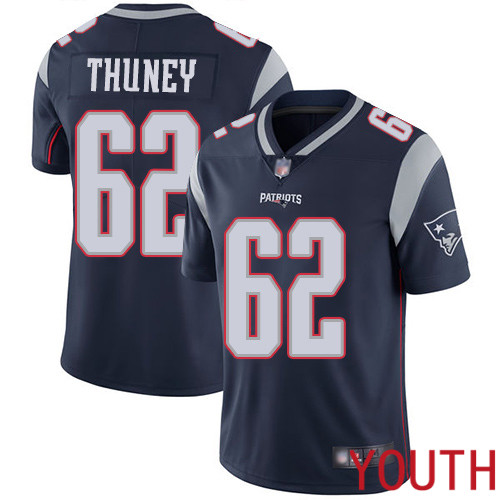 New England Patriots Football 62 Vapor Untouchable Limited Navy Blue Youth Joe Thuney Home NFL Jersey